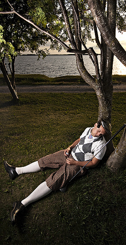 sleeping golfer